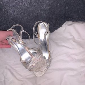 Silver De Blossom Collection Heels